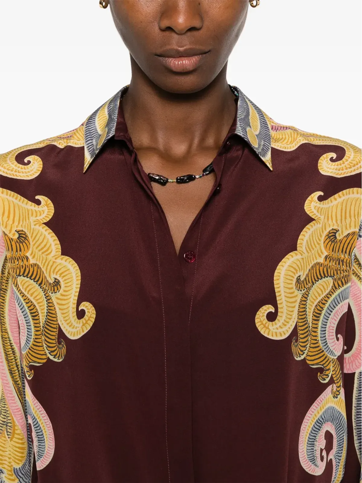 ETRO ペイズリープリントシャツ レッド - 画像5