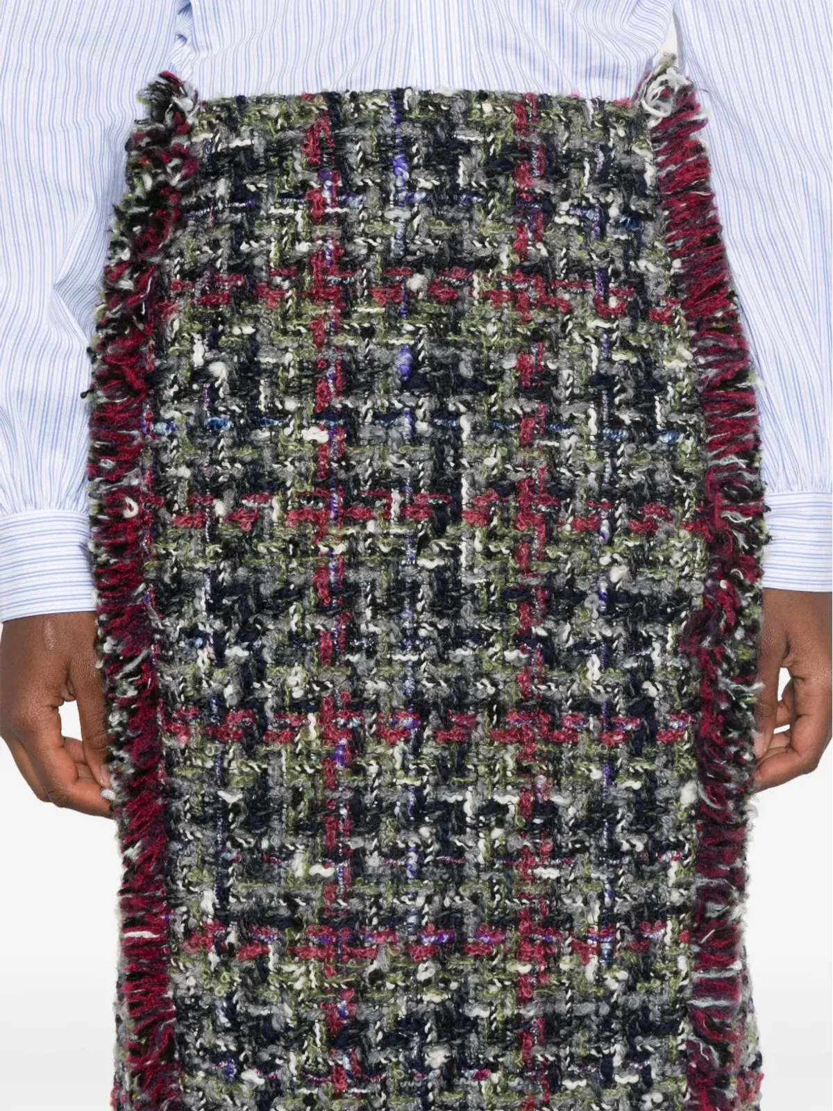 ETRO ブークレ ミディ丈スカート グレー - 画像5