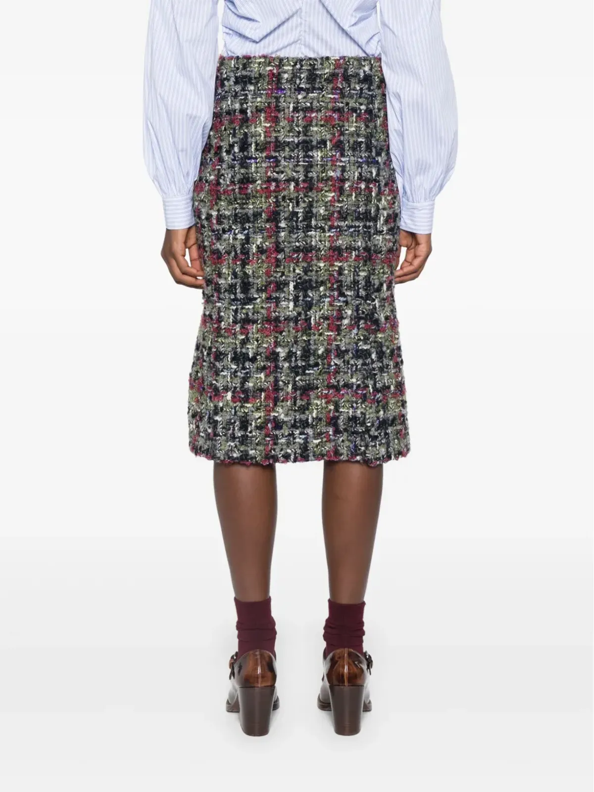 ETRO ブークレ ミディ丈スカート グレー - 画像4
