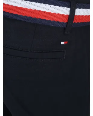 Tommy Hilfiger Junior 織り生地のベルト付き チノショーツ - ブルー - サムネイル3