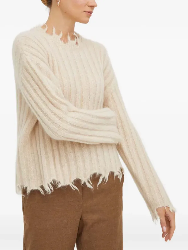 HERSKIND HERSKIND リブ編みフリンジセーター - ベージュ系の商品画像