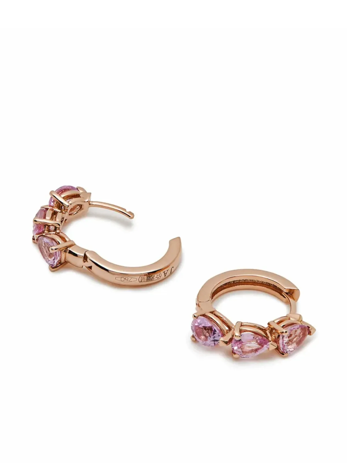 Jewels Aficionado 18Kローズゴールド ピンクサファイア ピアス - 画像2
