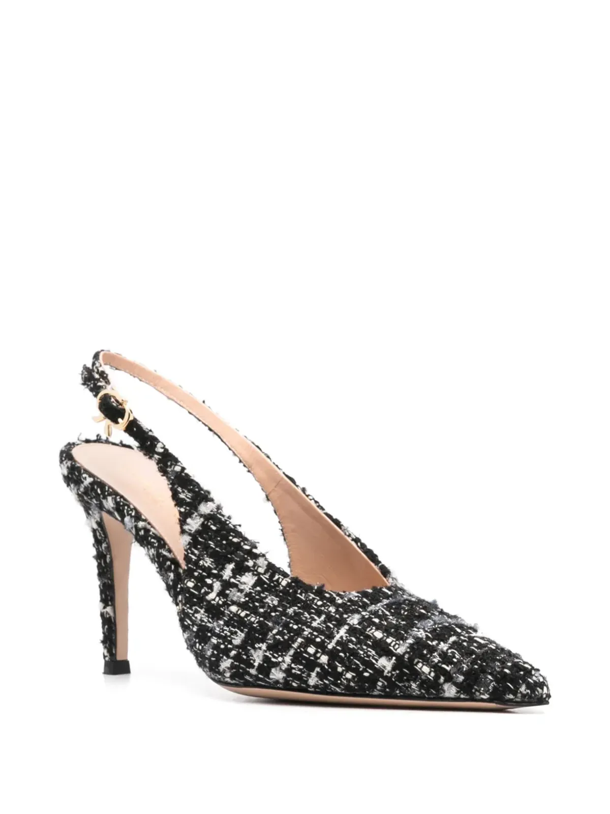 Gianvito Rossi 85mm ロビー スリングバックパンプス（ブラック） - 画像2