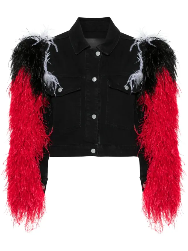 Loulou Loulou フェザー付きデニムジャケットの商品画像
