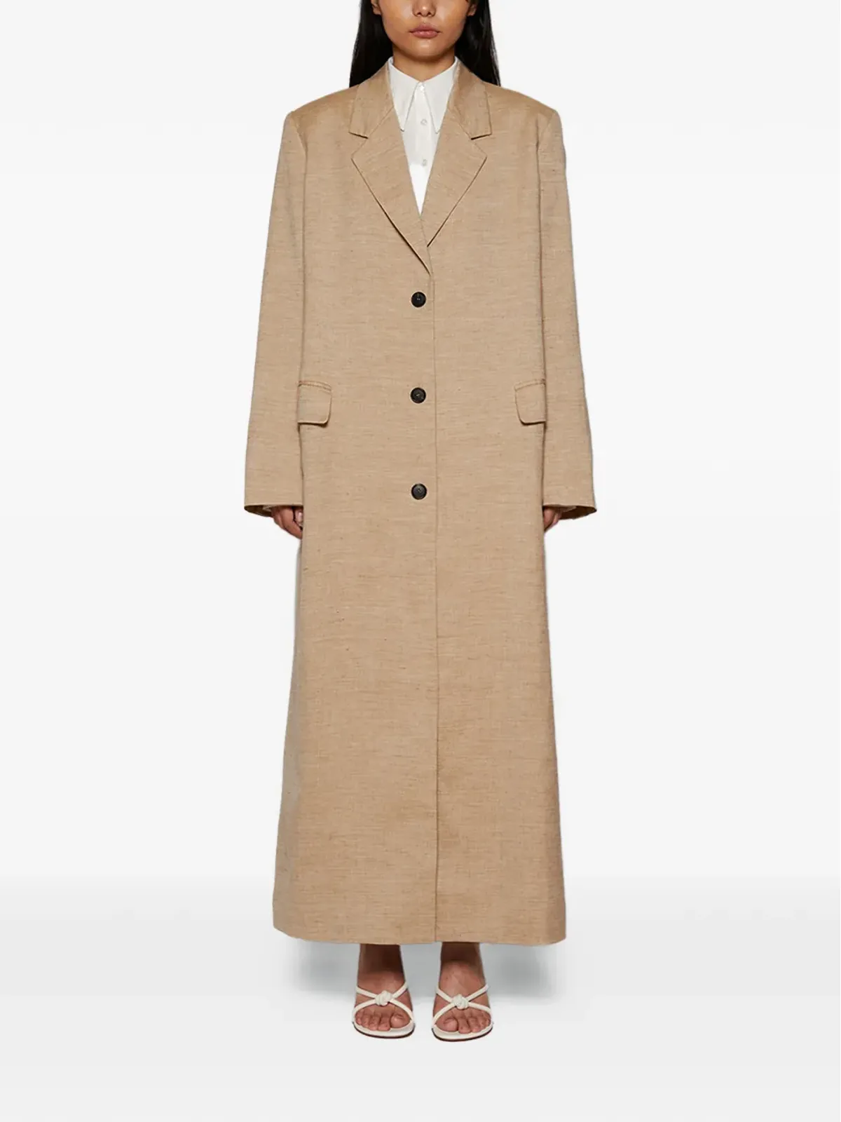 Interior Jareth single-breasted coat - Neutrals - 画像3