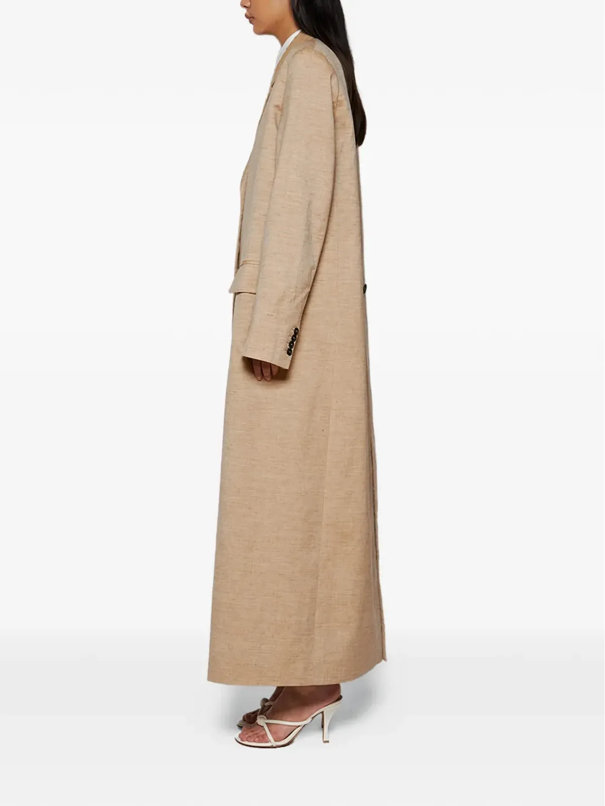 Interior Jareth single-breasted coat - Neutrals - 画像4