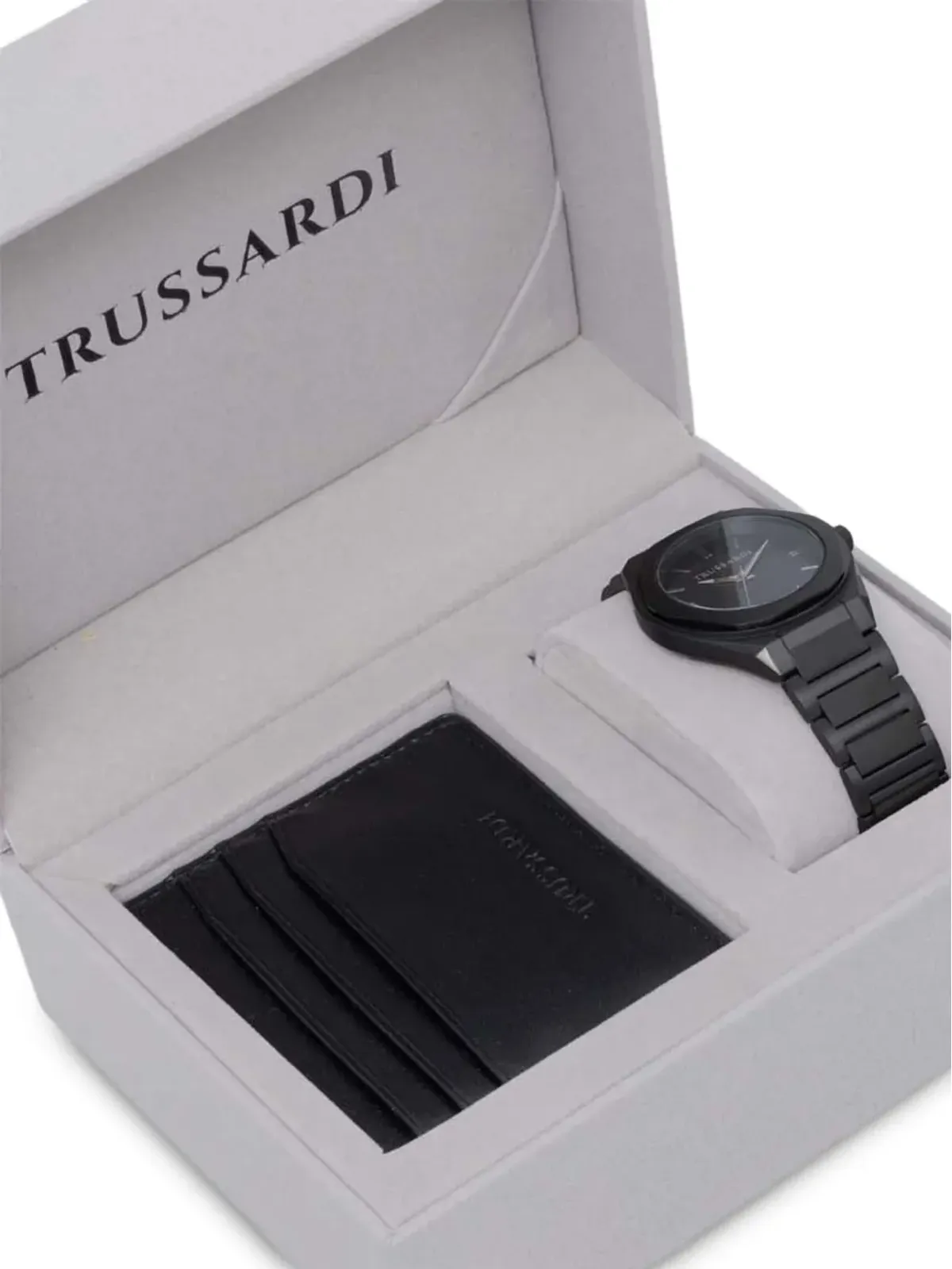Trussardi オクタゴナル ブラック ウォッチカードホルダーセット - 画像5