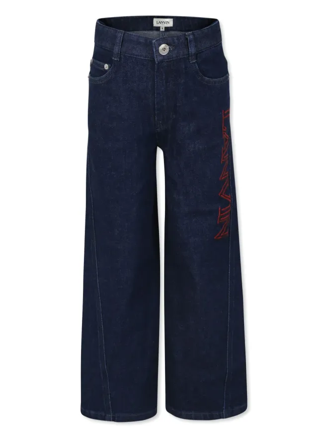 Lanvin Enfant Lanvin Enfant 刺繍ロゴジーンズの商品画像