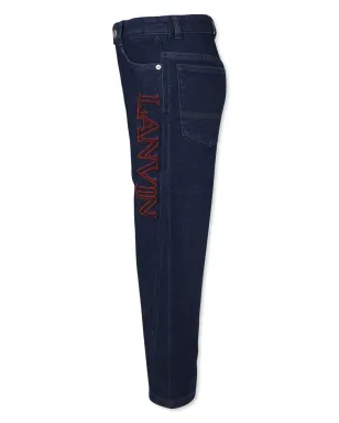 Lanvin Enfant 刺繍ロゴジーンズ - サムネイル3