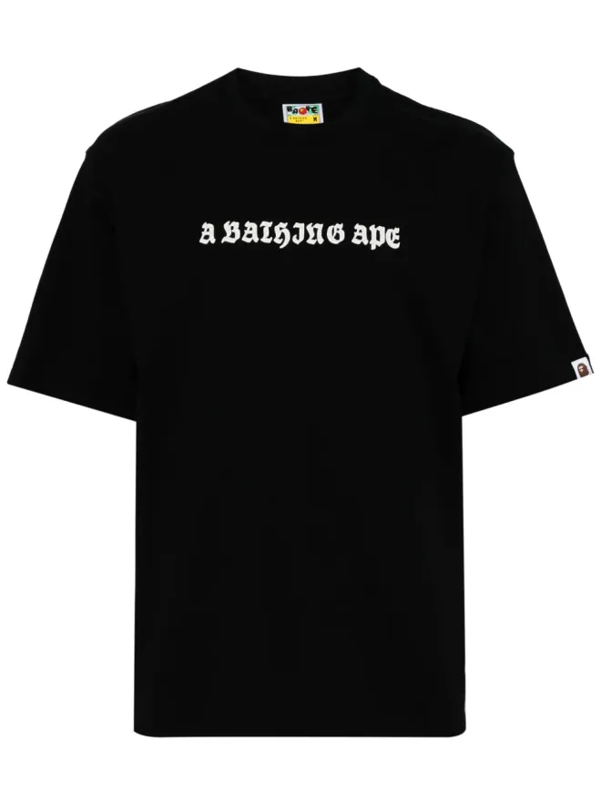 A BATHING APE® A BATHING APE® ロゴプリント コットン Tシャツ - ブラックの商品画像