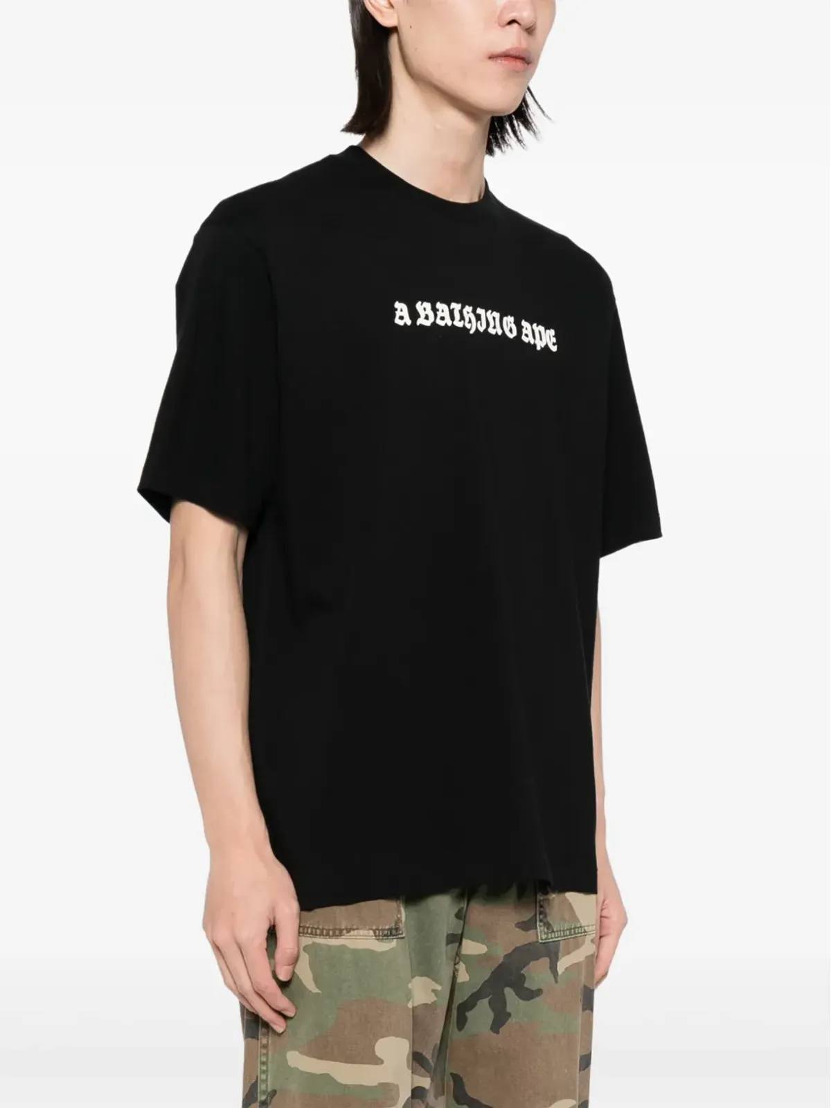A BATHING APE® ロゴプリント コットン Tシャツ - ブラック - 画像3