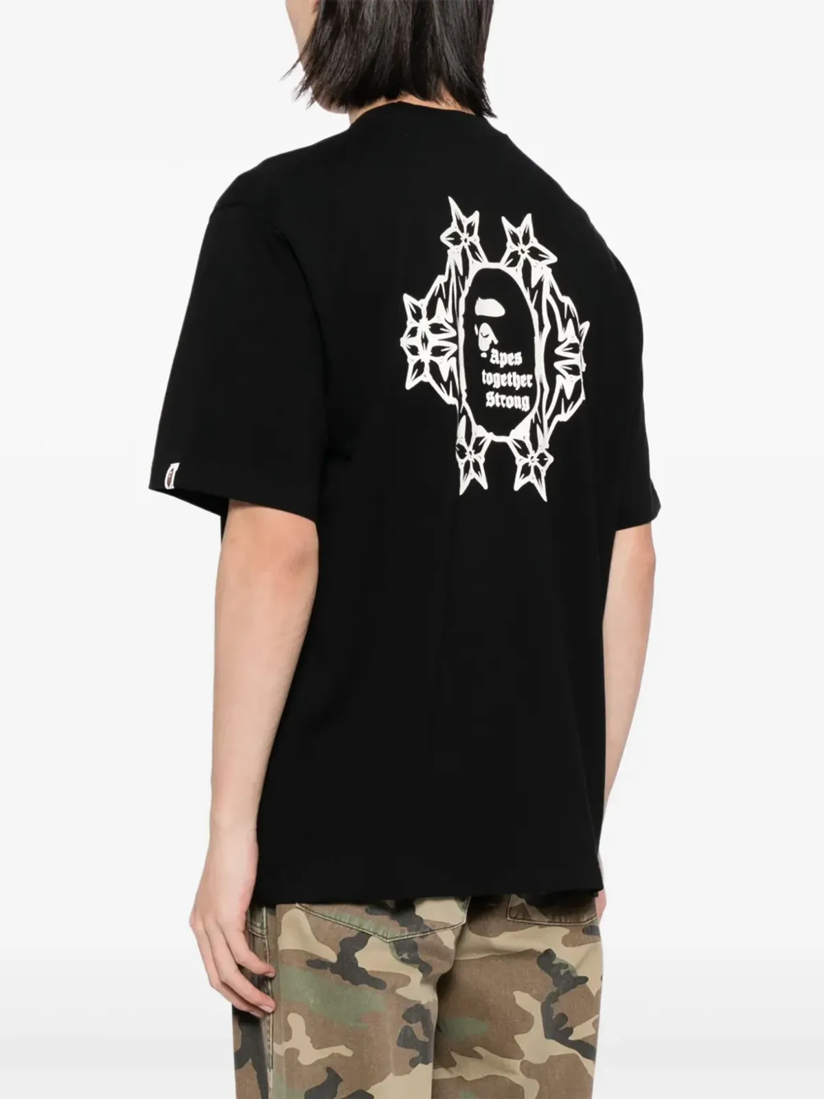 A BATHING APE® ロゴプリント コットン Tシャツ - ブラック - 画像4