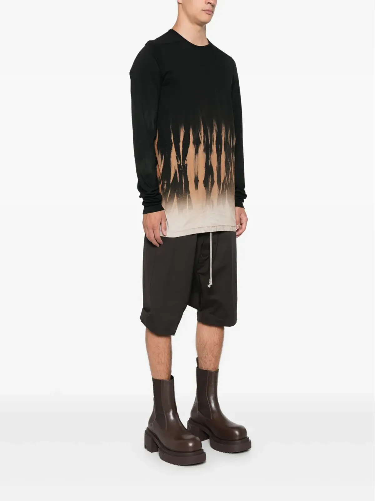 Rick Owens DRKSHDW 抽象プリント Tシャツ - 画像3