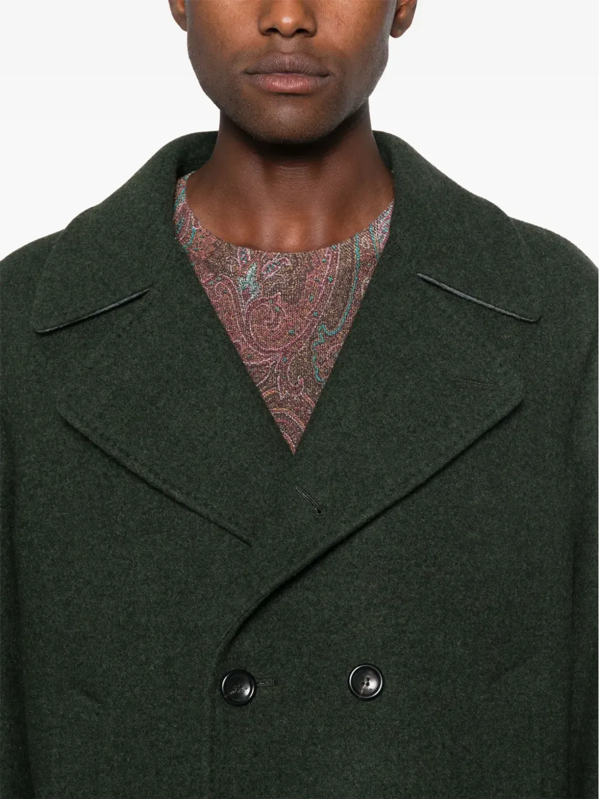 ETRO ダブルブレスト ピーコート - 画像5