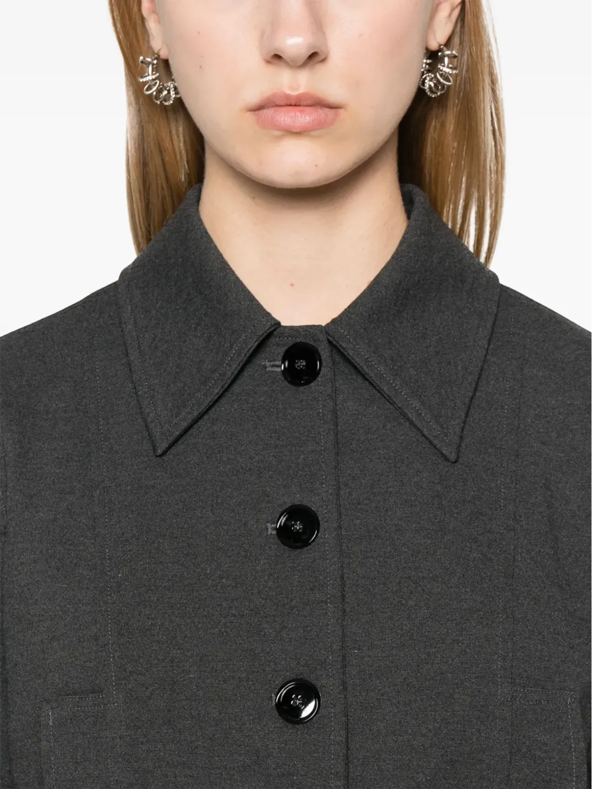 PINKO シングルブレスト クロップドジャケット - グレー - 画像5