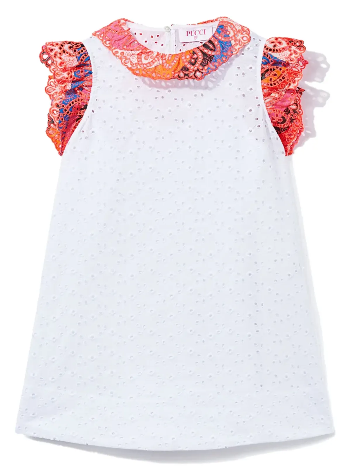 PUCCI Junior broderie anglaise dress - White - 画像1