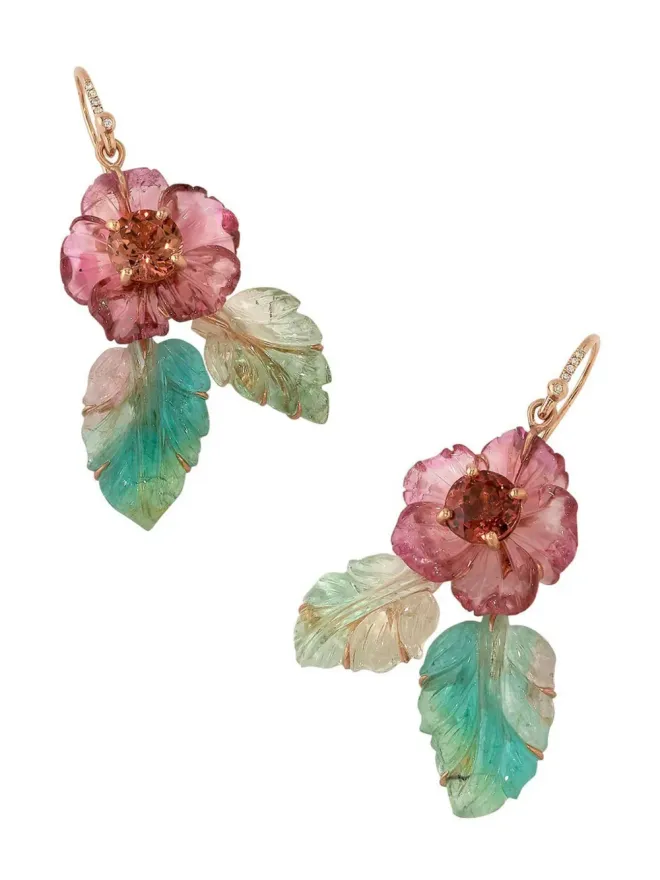 Irene Neuwirth Irene Neuwirth 18K ローズゴールド フラワーリーフ イヤリングの商品画像