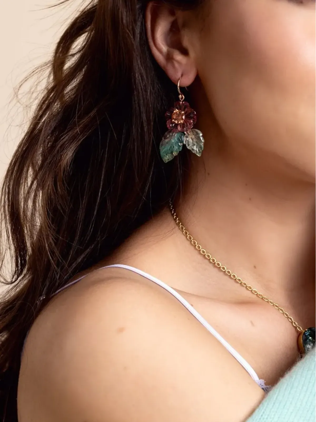 Irene Neuwirth 18K ローズゴールド フラワーリーフ イヤリング - 画像3
