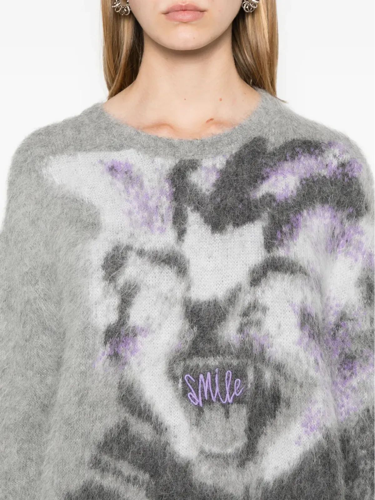 Stella McCartney 猫のインターシャ柄セーター - シルバー - 画像5