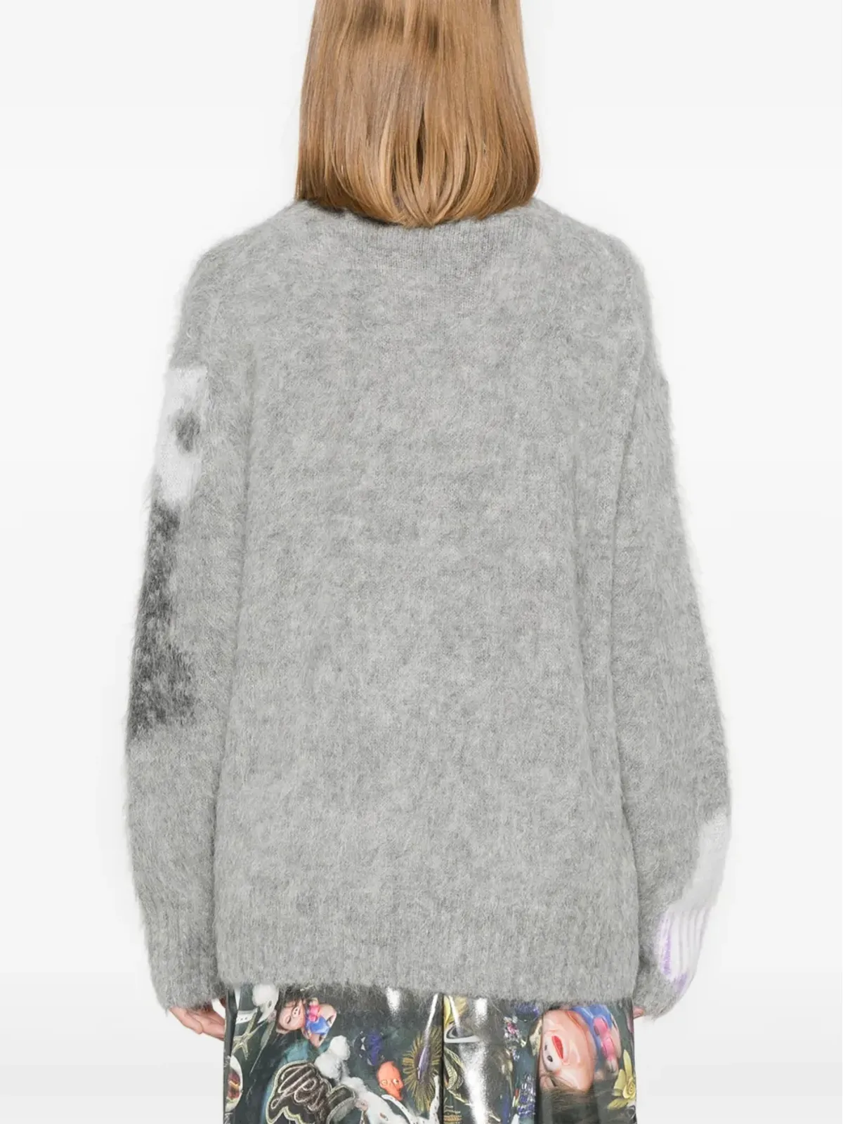 Stella McCartney 猫のインターシャ柄セーター - シルバー - 画像4