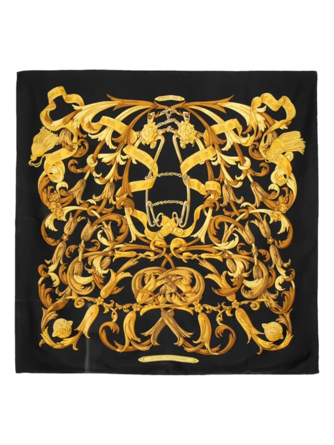 Hermès Pre-Owned ビンテージ Hermès Pre-Owned Le Mors a la Conetable シルクスカーフ - ブラックの商品画像