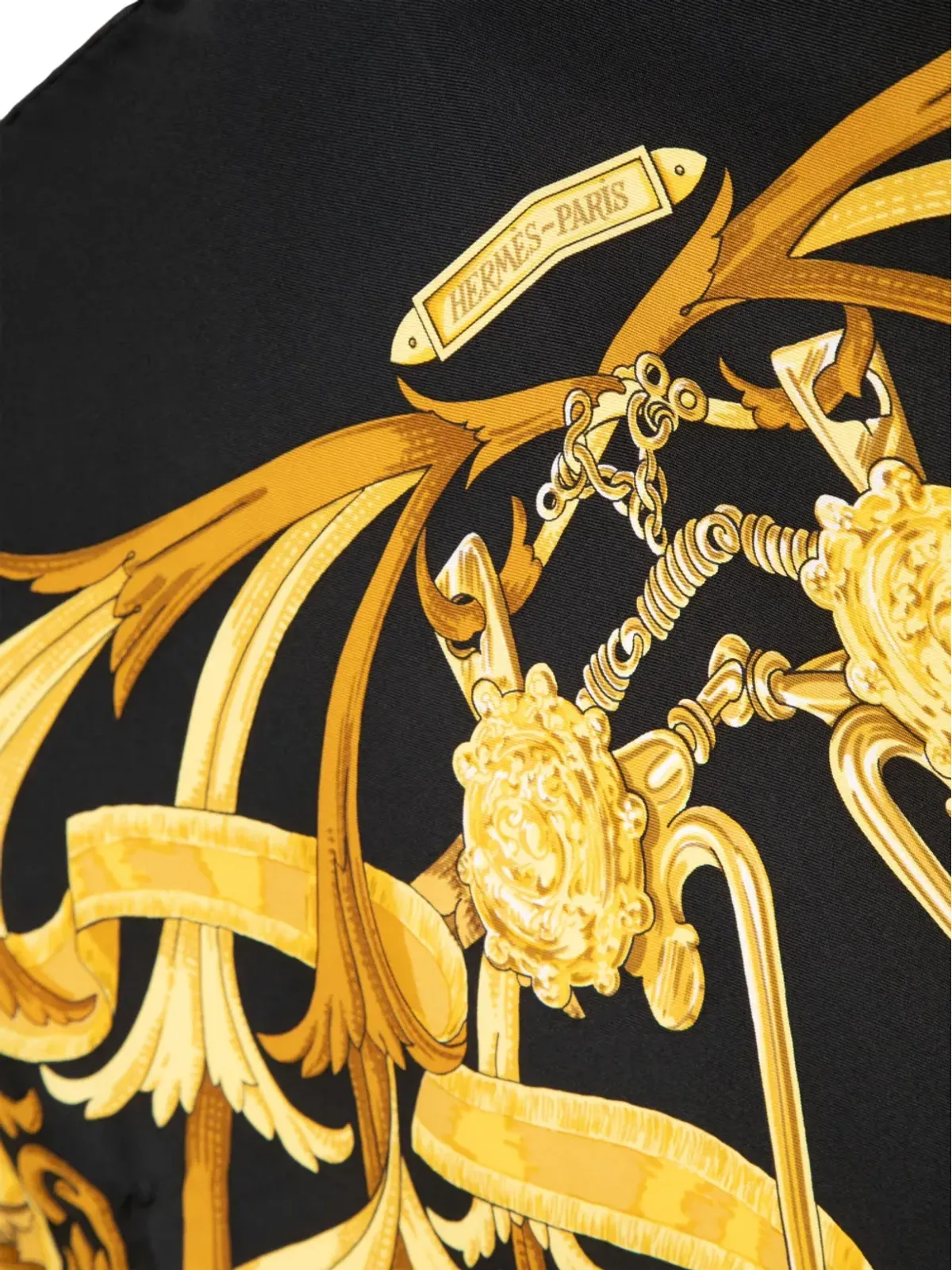 ビンテージ Hermès Pre-Owned Le Mors a la Conetable シルクスカーフ - ブラック - 画像2