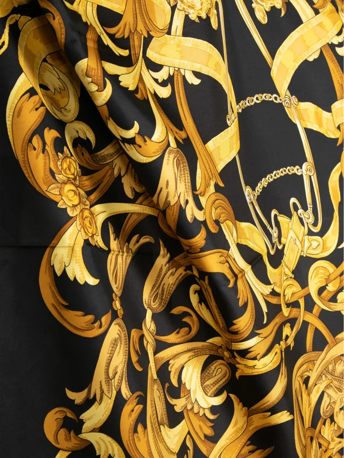 ビンテージ Hermès Pre-Owned Le Mors a la Conetable シルクスカーフ - ブラック - 画像3