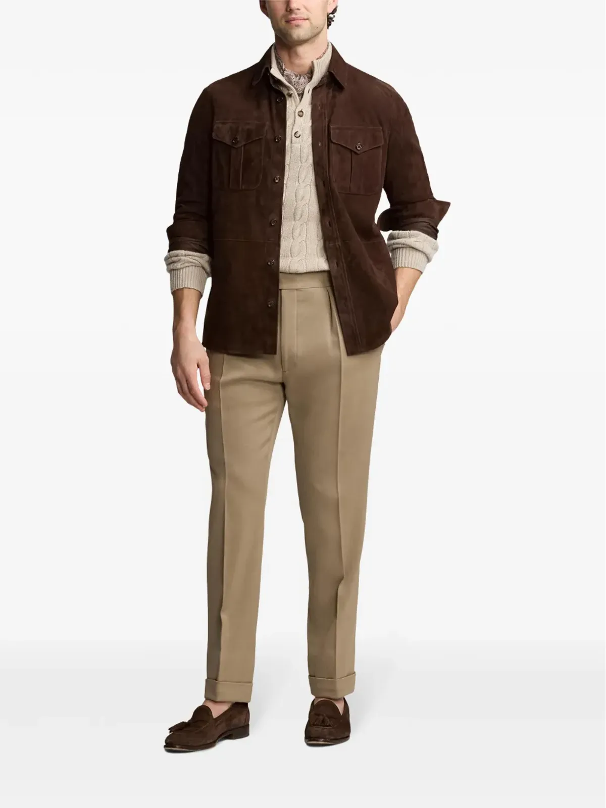 Ralph Lauren Purple Label バロン スエード シャツジャケット - 画像2