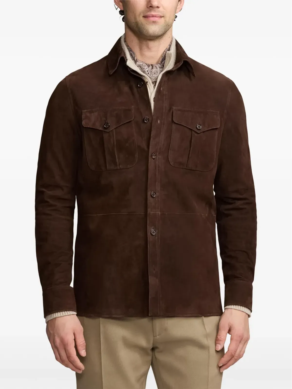 Ralph Lauren Purple Label バロン スエード シャツジャケット - 画像3