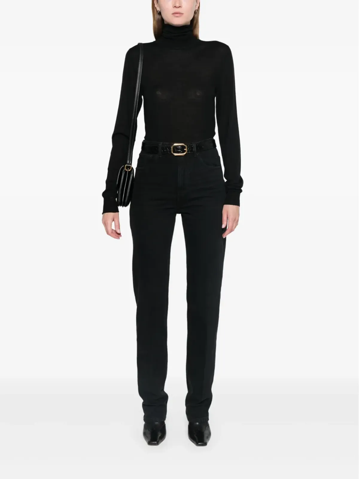 Saint Laurent ブラック コットン デニム ジーンズ - 画像2