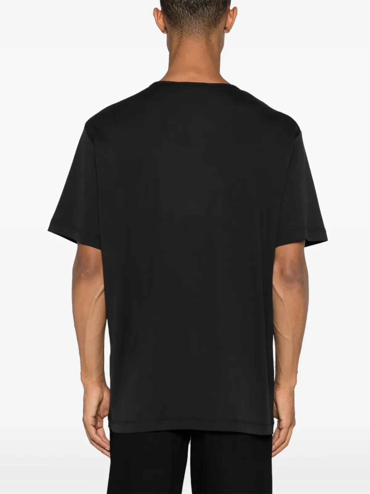 LEMAIRE リブ編み Uネック Tシャツ - ブラック - 画像4