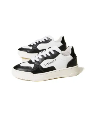 TWINSET Kids カラー切替レザー スニーカー - White - サムネイル1