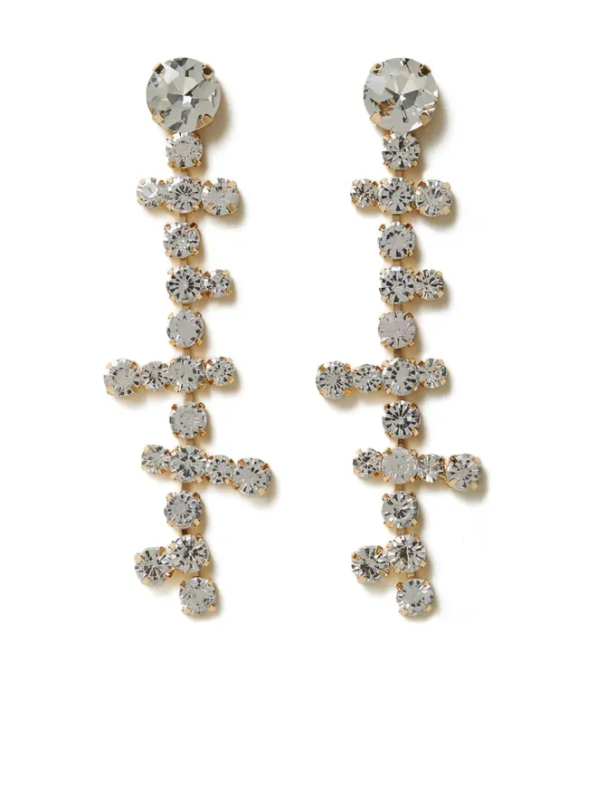 TWINSET TWINSET クリスタル装飾ドロップピアス - ゴールドの商品画像
