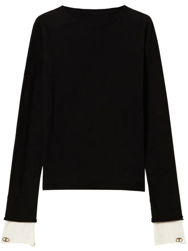 TWINSET TWINSET オーバルT コントラスト ジャンパー ブラックの商品画像