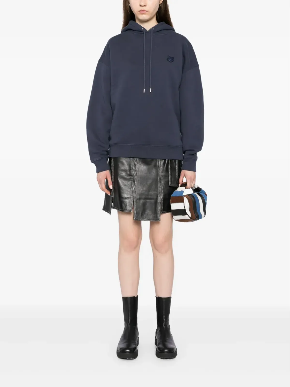 Maison Kitsuné シグネチャー・キツネモチーフ・フーディー - ブルー - 画像2