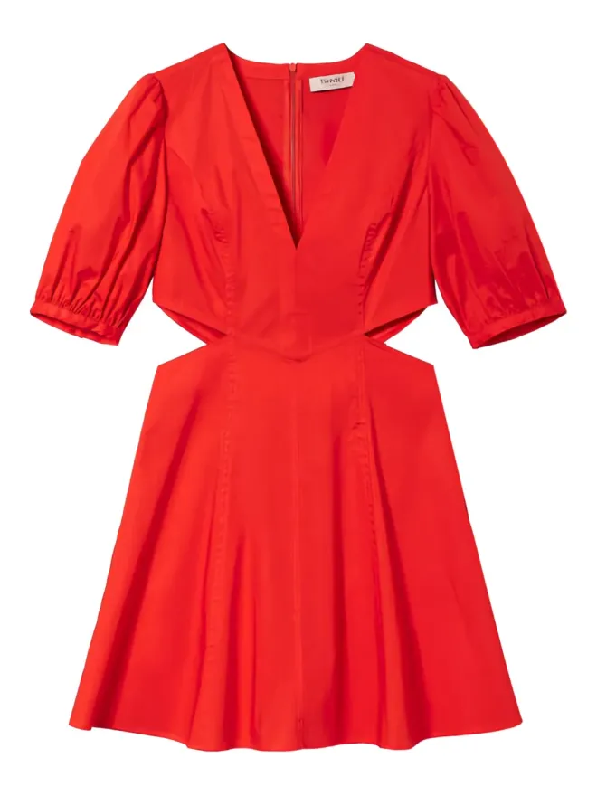 TWINSET TWINSET カットアウト パフスリーブ ミニドレス - レッドの商品画像
