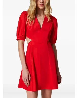 TWINSET カットアウト パフスリーブ ミニドレス - レッド - サムネイル2