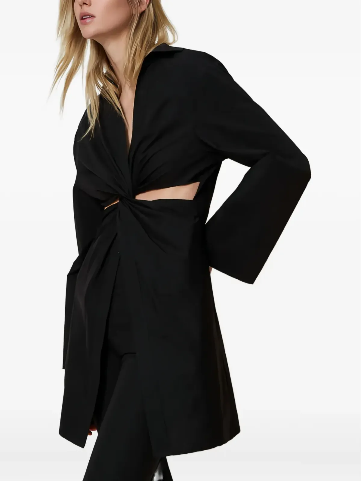 TWINSET ツイストディテールのカットアウトチュニック - ブラック - 画像3