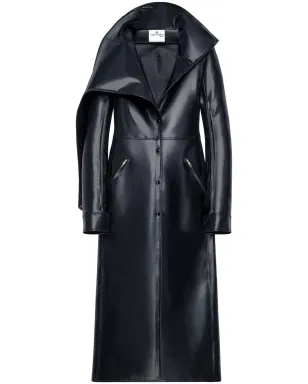 Courrèges ラテックスボタンアップ トレンチコート - ブラック - サムネイル1