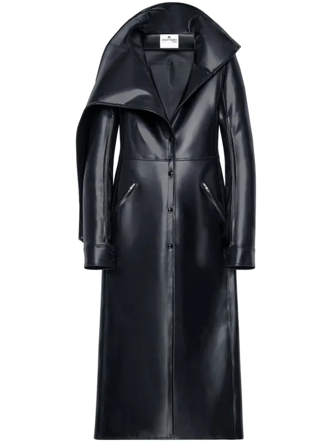 Courrèges Courrèges ラテックスボタンアップ トレンチコート - ブラックの商品画像