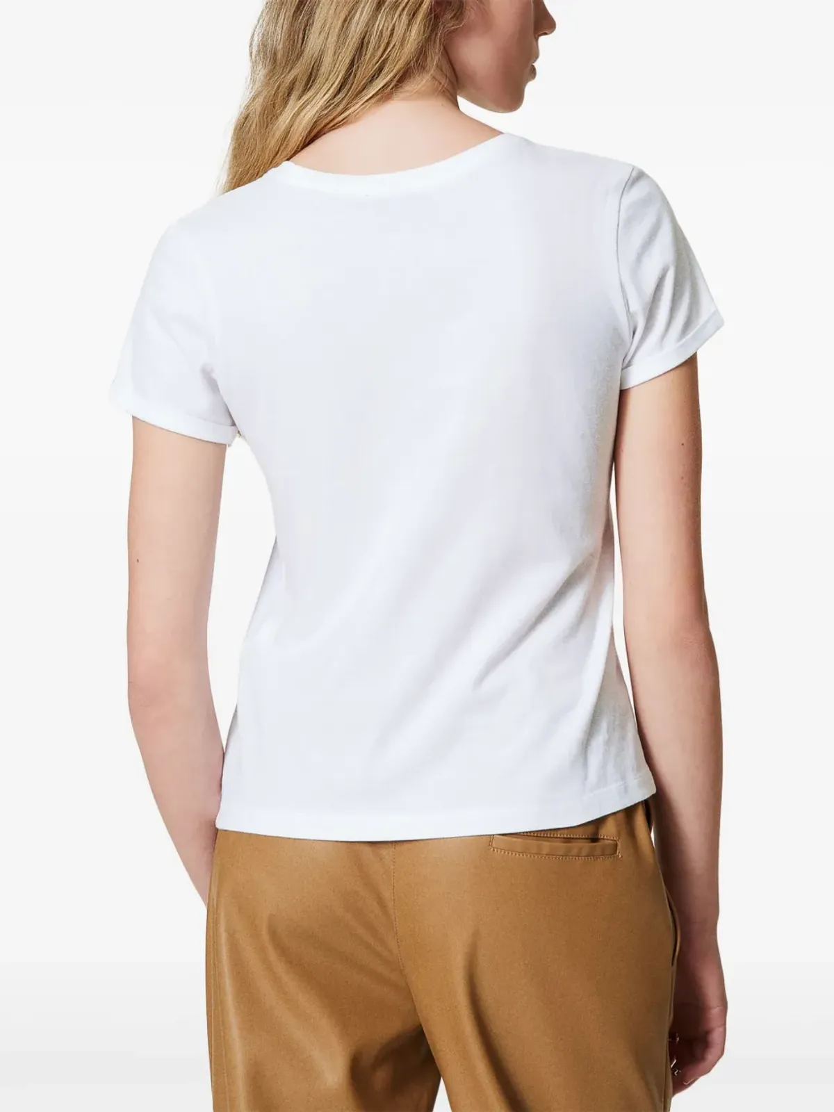 TWINSET ブローチ付きTシャツ ホワイト - 画像4