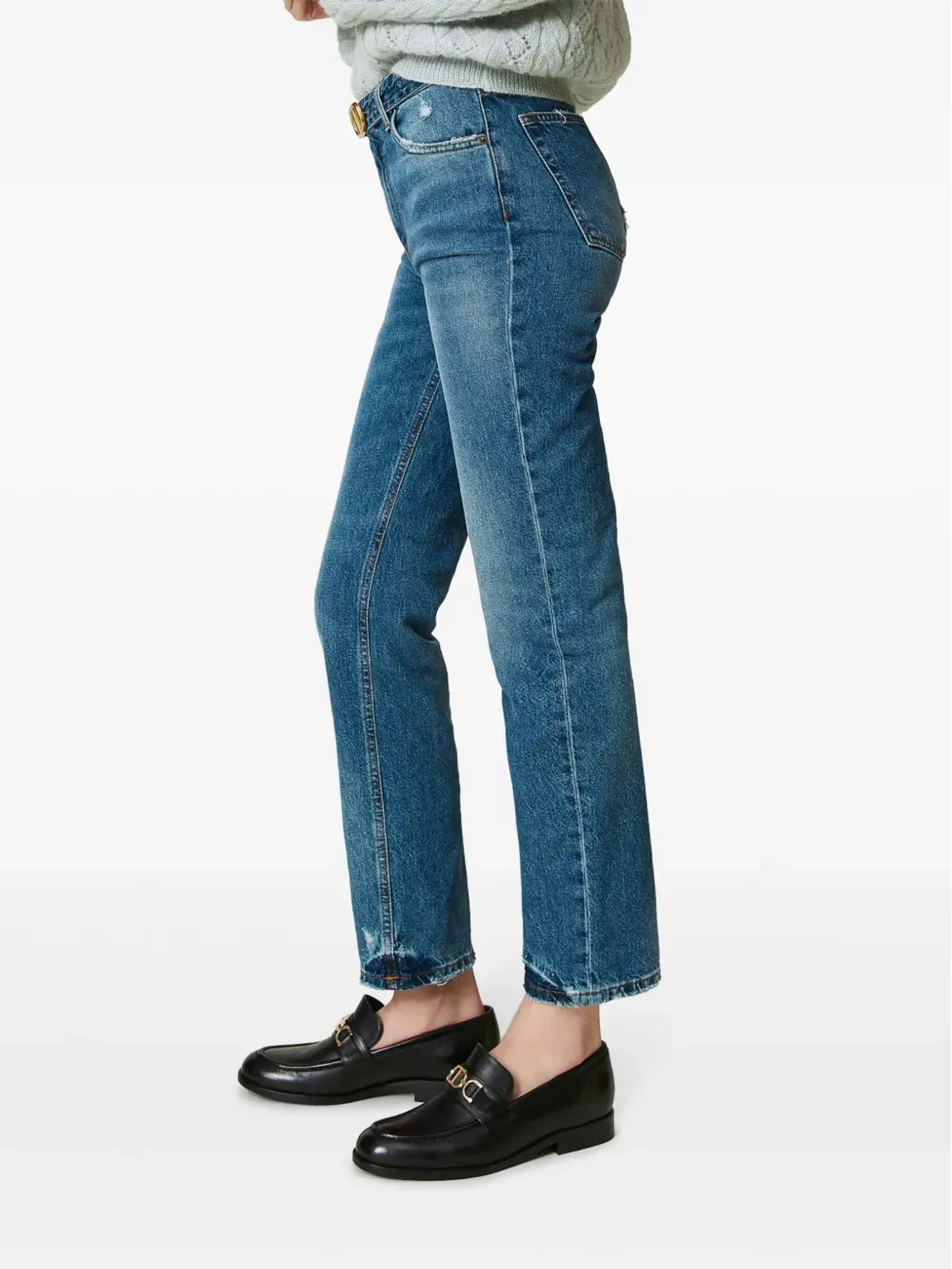 TWINSET オーバルT レザー ローファー - ブラック - 画像5