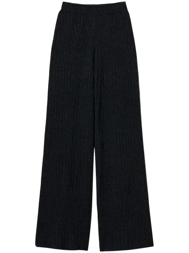 TWINSET TWINSET ニット素材のワイドパンツ グレーの商品画像