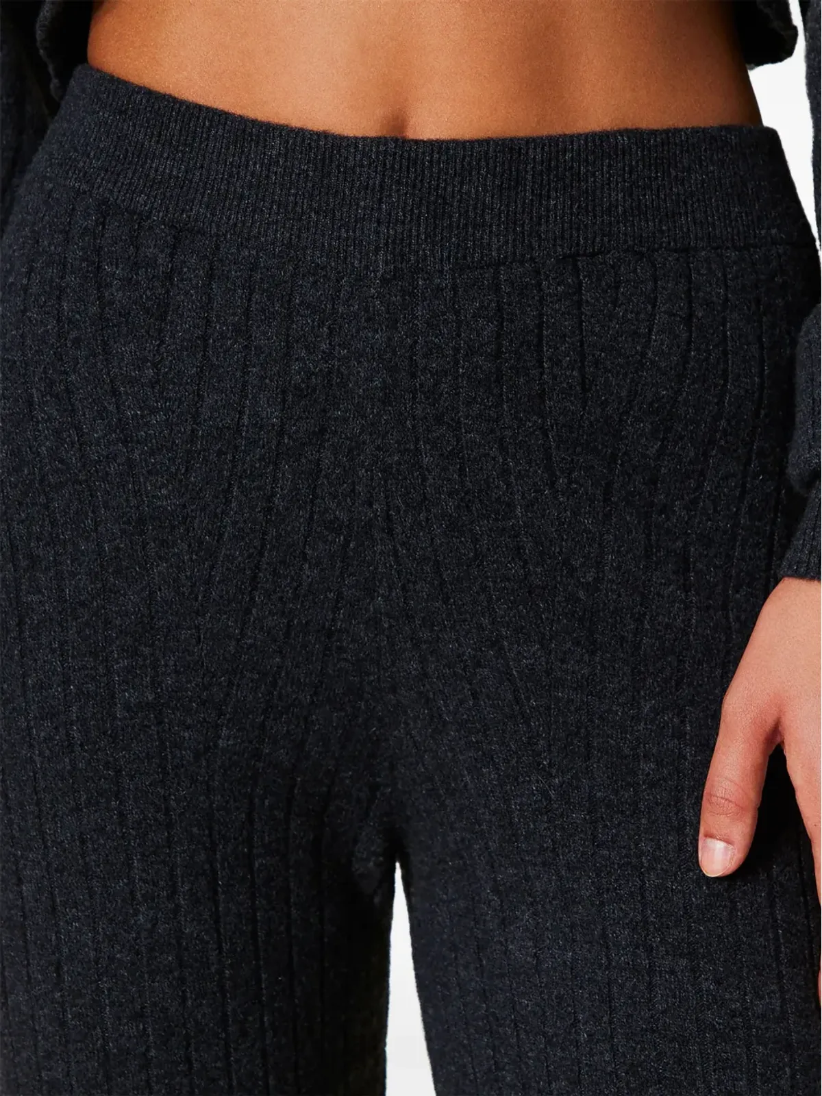 TWINSET ニット素材のワイドパンツ グレー - 画像5