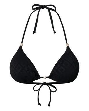 TWINSET ブロデリー・アングレーズ トライアングルビキニトップ ブラック - サムネイル1