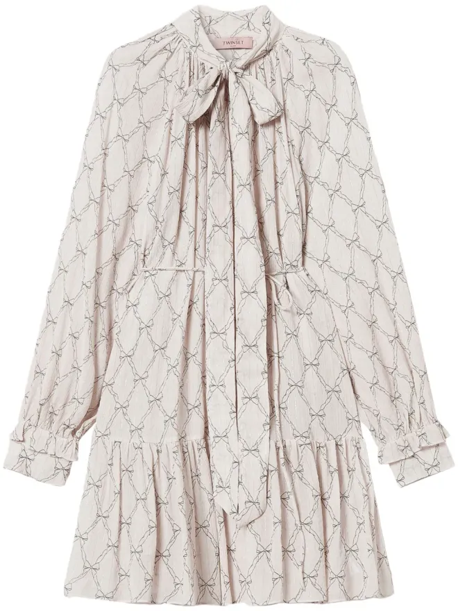 TWINSET TWINSET ボウプリント クレポン ミニドレスの商品画像