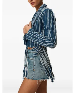 TWINSET 裾がほつれたデニムショーツ ブルー - サムネイル2