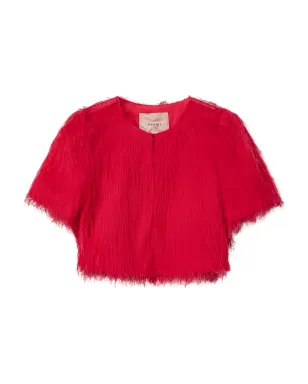TWINSET フェザー風エフェクトの半袖ジャケット - レッド - サムネイル1