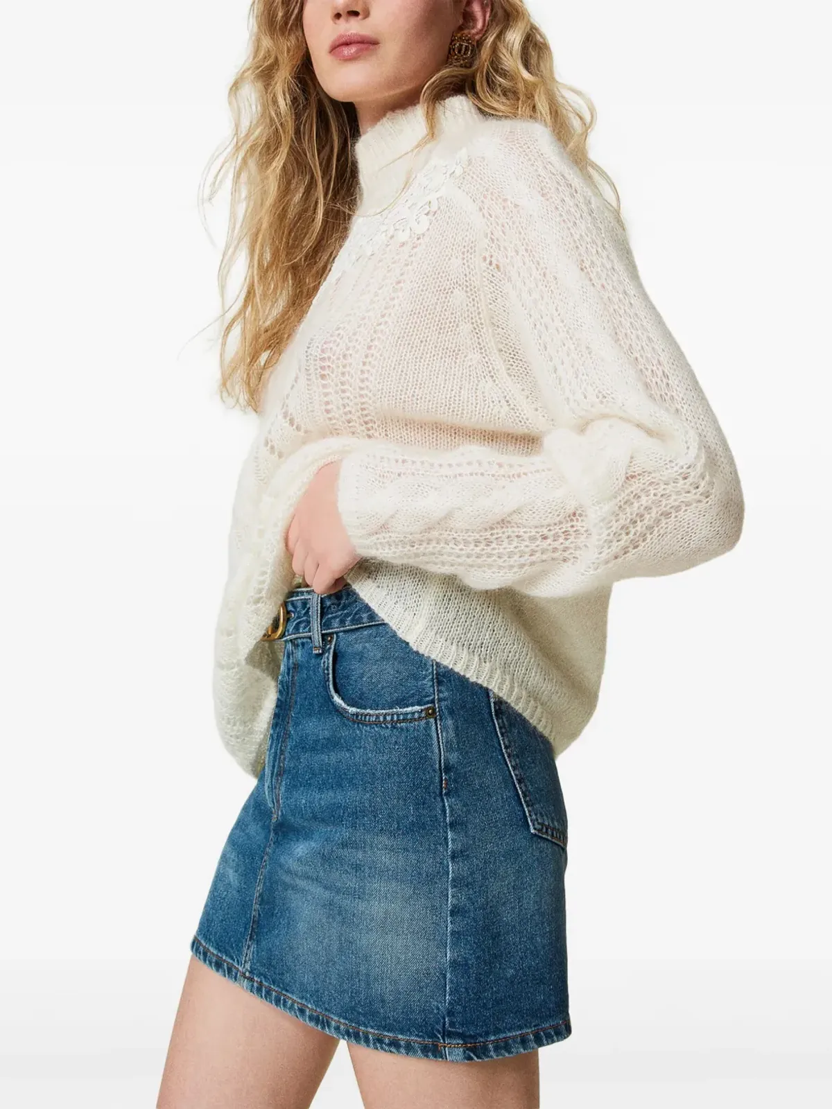 TWINSET ロゴプレート デニムスカート - 画像3