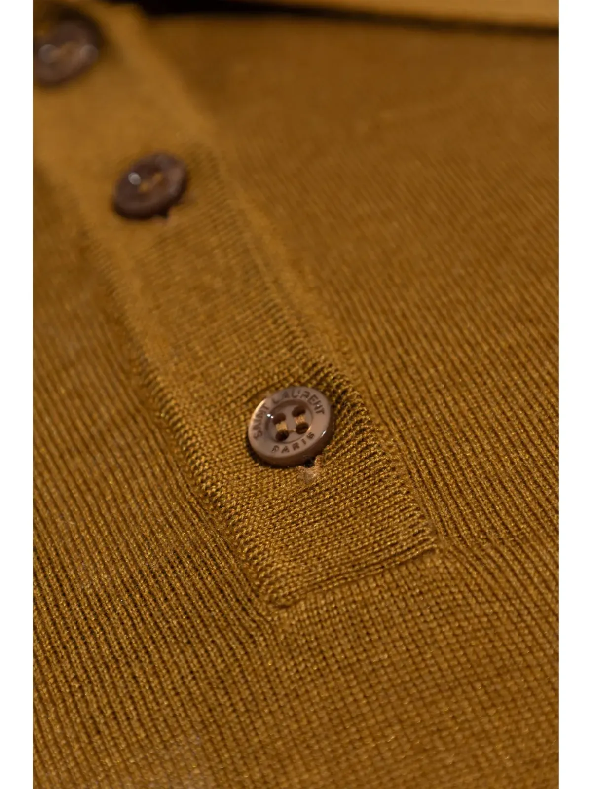 Saint Laurent Cassandre刺繍入りポロトップ - ブラウン - 画像5